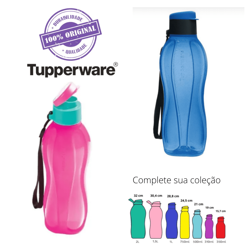Eco Tupper Tupperware® 500ml Rosa ou Azul com Tampa Dupla Cor