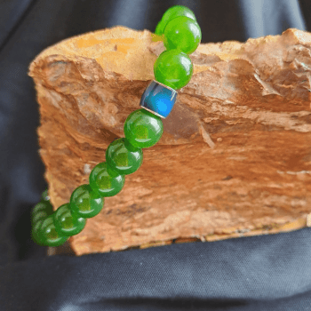 Pulseira de Pedra Natural Jade Verde Taiwan Pedra do Humor